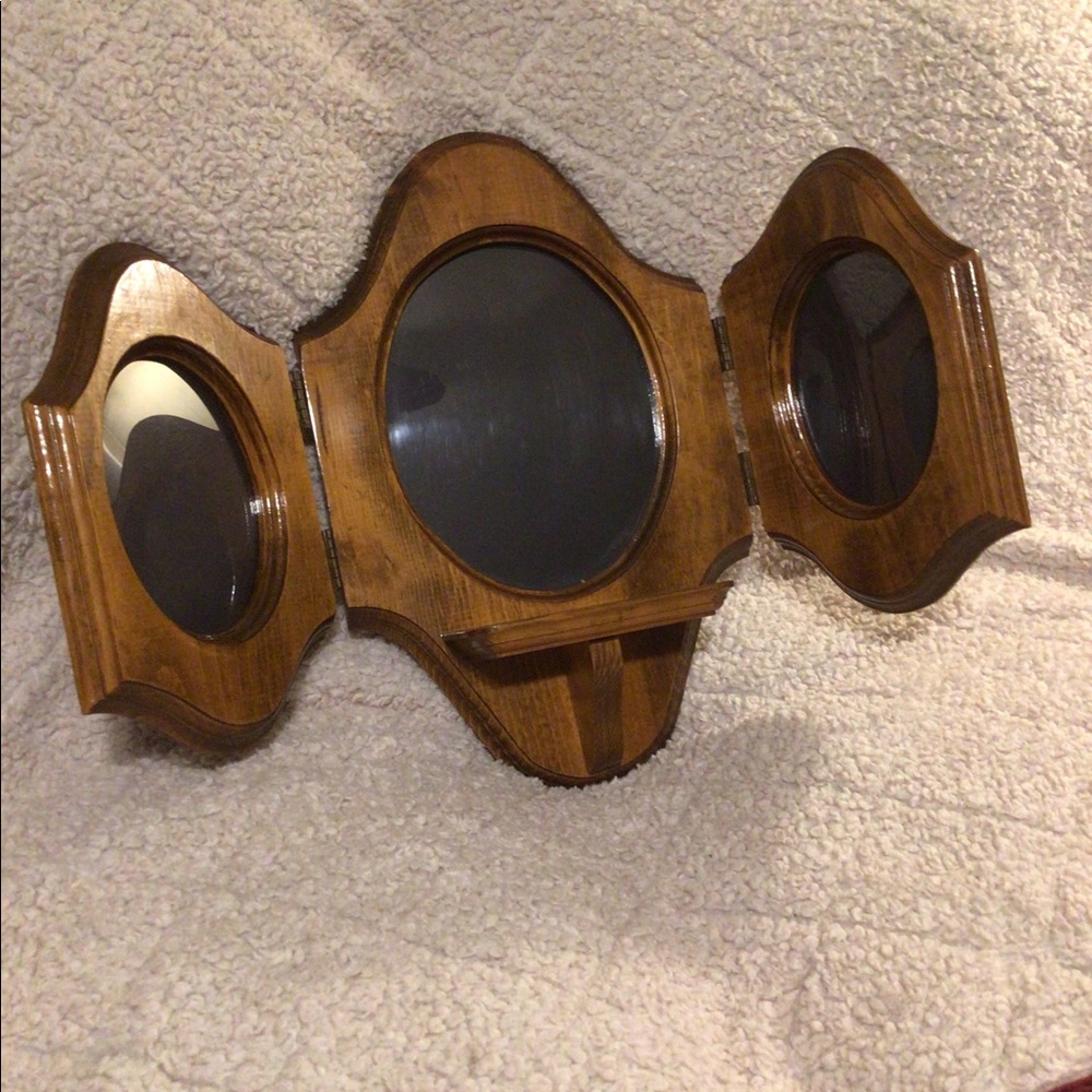 Vintage Wooden photo holder with shelf